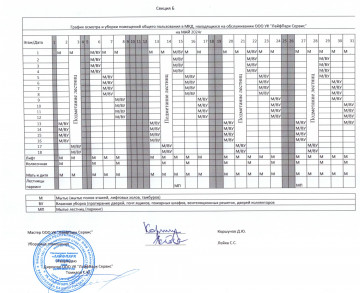 График уборки секция Б май 2024г